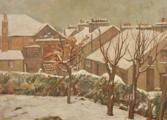 Percy Horton (1897-1970), 'Winter Scene, Ambleside, 1944', oil on panel, 18