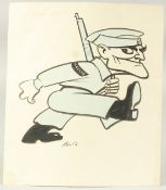 Edward Sylvester Hynes (1897-1982) Irish, Home Guard, a man in uniform, pen and watercolour, signed,