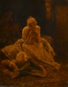 Jan Van Beers (1852-1927) Belgian, an elegant female beauty in a lavish interior, oil on panel,