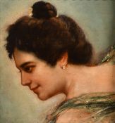 Circle of Eugene Von Blaas, a head study of an elegant female figure, oil on panel, 7