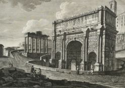 An engraving by Pomardi, Veduta dell'arco Trionfale de Settimio Severo, Rome, 14