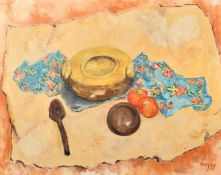 Orszay, Mid-20th Century, a tabletop still life, signed, oil on canvas, unframed, 25.5