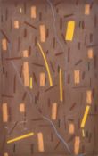 Andrew Southall (b. 1947), Untitled abstract in brown and yellow, mixed media, signed and dated '