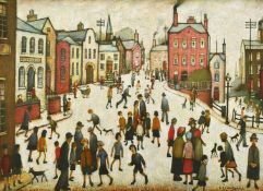 After L.S. Lowry, a colour print published by Ganymed, 'A village Square', 17.75