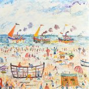 Simeon Stafford (b. 1956), 'Fishing Fleet Penzance', oil on panel, signed and also inscribed