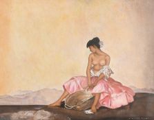 After William Russell Flint, 'Ariadne', acrylic on paper, bears signature, 18.5