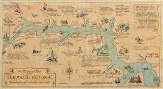 Frederick Tilp, A Pictorial Map of the Potomac from Washington, D.C. to Maryland, 9.5