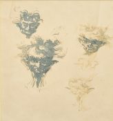 Walter Thomas Monnington (1903-1976), four head studies on a single sheet, ink, 6.25