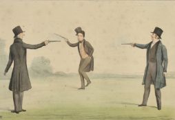 John Doyle (H.B), 'A Ticklish Subject' and 'A triangular Duel', hand coloured lithographs, 9
