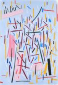 Andrew Southall (b. 1947), Untitled abstract in pink, crimson, yellow, brown, white, blue, red and