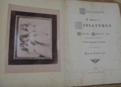 [PHOTOGRAPHY, ART REFERENCE] Catalogue of a Collection of Miniatures by RICHARD COSWAY...in the