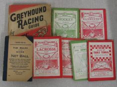 PASTIMES: group of booklets on various sports including lacrosse, grey-hound racing.