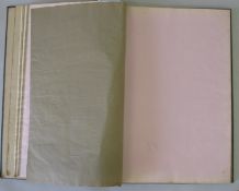 PAPER, 19th c. scrap album mostly unused, containing fine coloured papers, cloth bound.