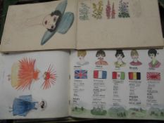 [SKETCHBOOKS] 2 x oblong 4to sketchbooks by Maudie Marsden, 1918 / 1919 (2).