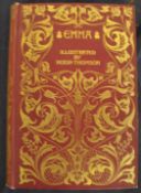 AUSTEN (Jane) Emma, illustrated by Hugh Thomson, red cloth with gilt inlaid decoration to front