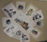 SCRAP BOOK / OCCASIONAL BOOK, 4to, diverse watercolours, pencil drawings, a good scissor cut out,