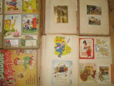 GREETINGS CARDS, 3 x family archives mounted in scrap books; & a 19th c. scrapbook with mounted