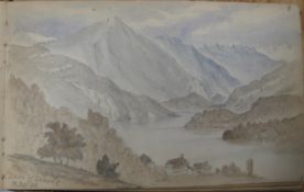 DONOVAN (Richard) his mid-19th c. SKETCHBOOK, 29 sketches / watercolour of Swiss and Alpine views (