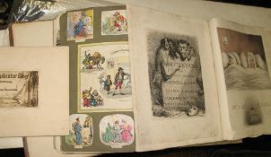 19th C. SCRAP ALBUM, misc. engravings; 6 family & other photo albums (1 box).