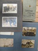 [MILITARY / WWI / PHOTOGRAPHS] 2 small albums & negative wallet: first album 