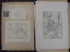 OXFORD Old Plans, 4 plans / maps on 15 b/w. sheets, original portfolio, Oxford H. S., 1884.