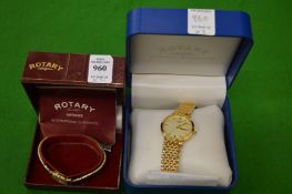 A gentlemans and ladies Rotary wrist watch, both boxed.