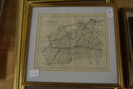 A group of five maps, framed and glazed.