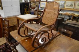 A Thonet bentwood rocking chair.