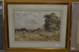 James Price, Harvesters at Work, watercolour.