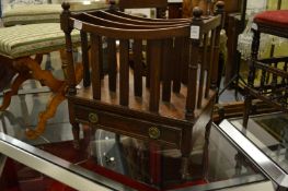 A mahogany single drawer four division Canterbury.