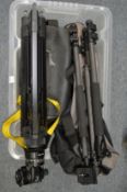 Two good quality camera tripods and a camera bag.