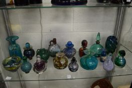 A good collection of Mdina and similar glassware.