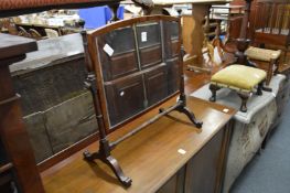 A mahogany dressing table mirror.