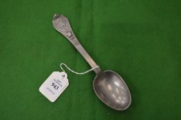 A pewter spoon.