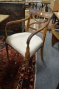 A set of six Georgian style mahogany dining chairs, two with arms.