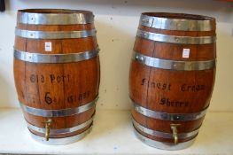 A good large pair of port and sherry dispensing barrels.