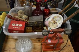 Miscellaneous collectables to include an old telephone.