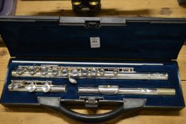 A cased flute.