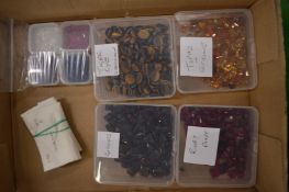 Various decorative stones and spinels.