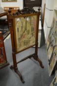 A 19th century rosewood firescreen.