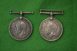 Two First World War medals presented to M2074664 Private T W Major, Army Service Corp and Private
