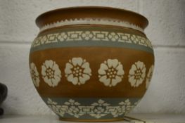 A Doulton silicon china jardiniere.