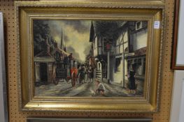 Mitchell, Horse and Coach outside the Red Lion Inn, oil on canvas.