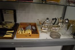 Quantity of plated items to include three piece tea service.