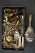 A collection of miscellaneous small items of silverware etc.