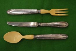 Silver handled cutlery.