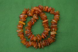 Amber bead necklace.