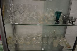 A quantity of drinking and other glassware.