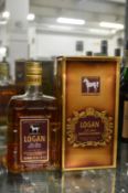 A bottle of Logan deluxe scotch whisky with original box.