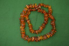 Amber bead necklace.